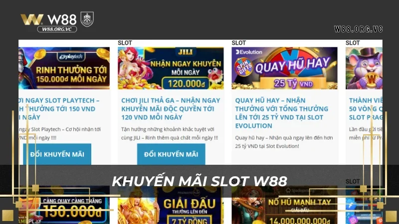 Slot W88 4 Nhiều phần thưởng hot tại Slot W88 dành cho bạn